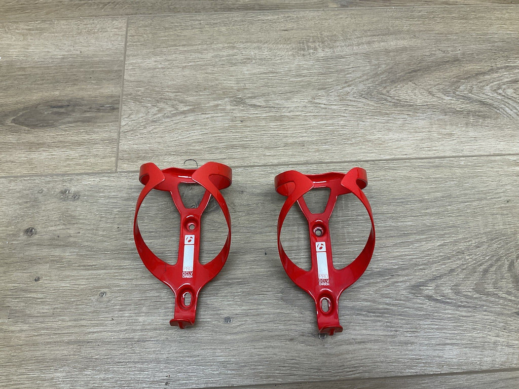 Bontrager Pro Oclv Carbon Fiber Water Bottle Cages Pair Glossy Red