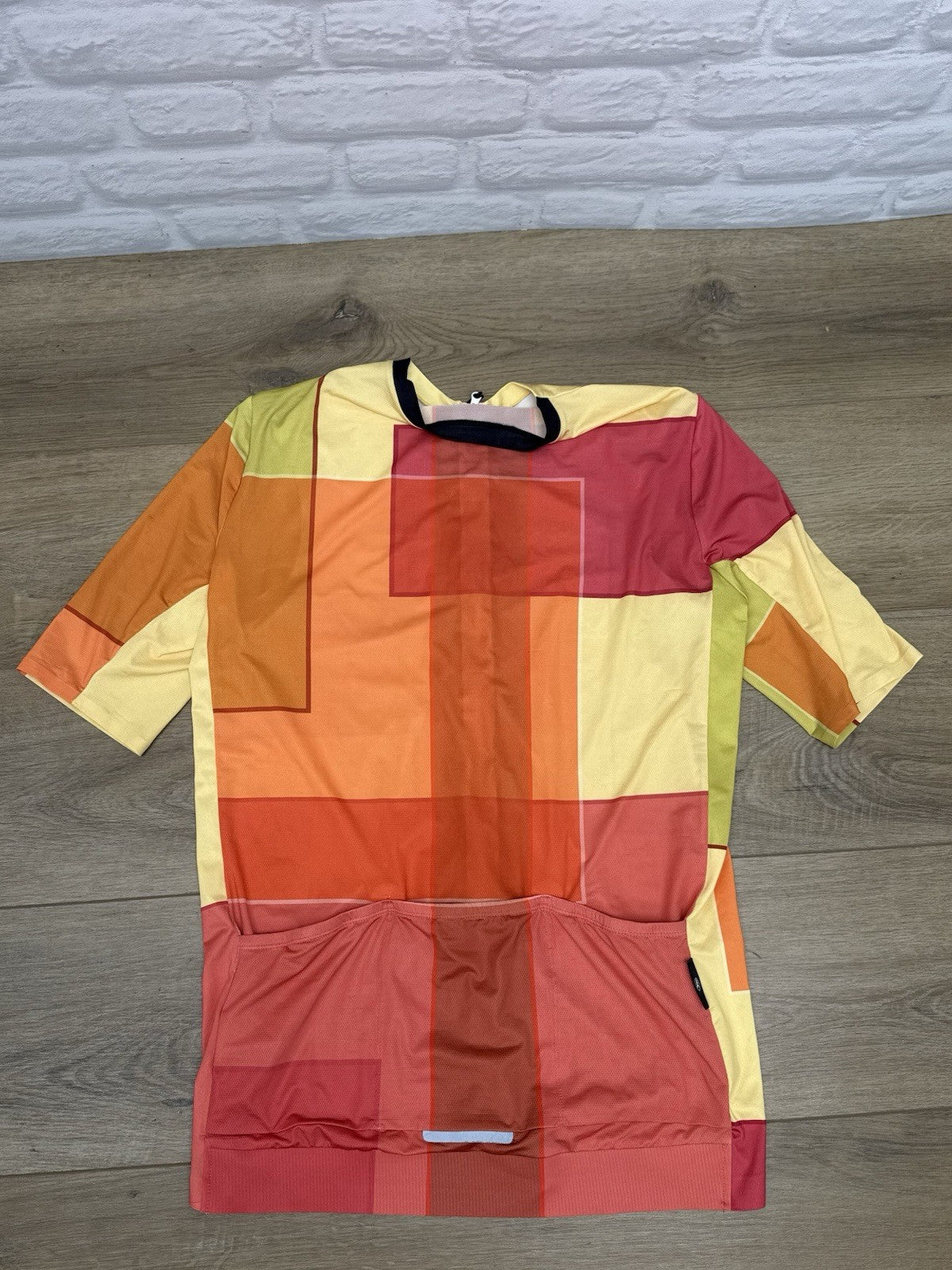 Montecci Cycling Jersey Mens Size 2XL Yellow Orange Red Short Sleeve Shirt