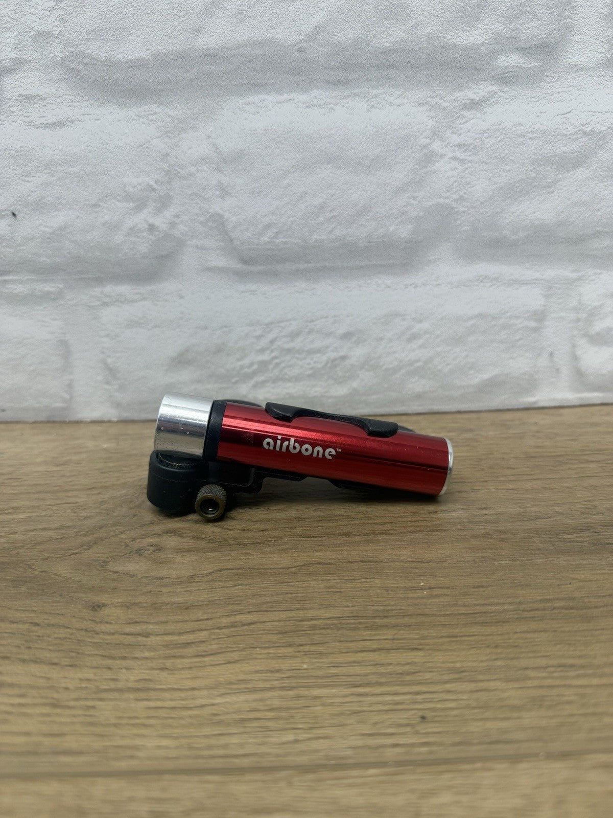 Airbone Mini Bike Pump Red Aluminum Ultra Compact 100 PSI With Frame Bracket