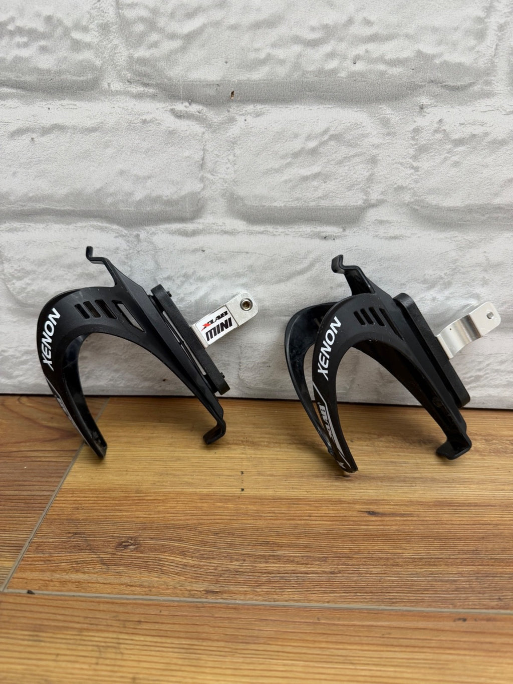 (2) XLab Mini Saddle Rail Attachment Mount & Xenon Water Bottle Cage Pair Aero