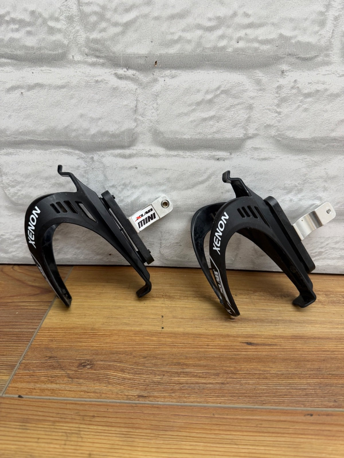 (2) XLab Mini Saddle Rail Attachment Mount & Xenon Water Bottle Cage Pair Aero
