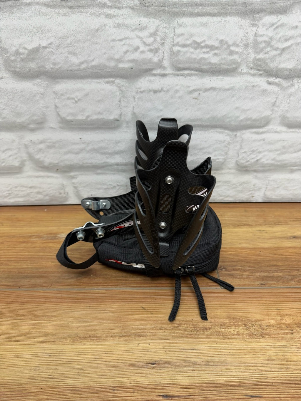XLAB Gorilla Carbon Bottle Cages + Wing Water Bottle Cage Mount W/ Bag