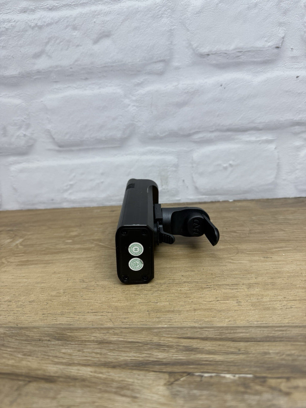 black rechargable LED bicycle headlight with strap