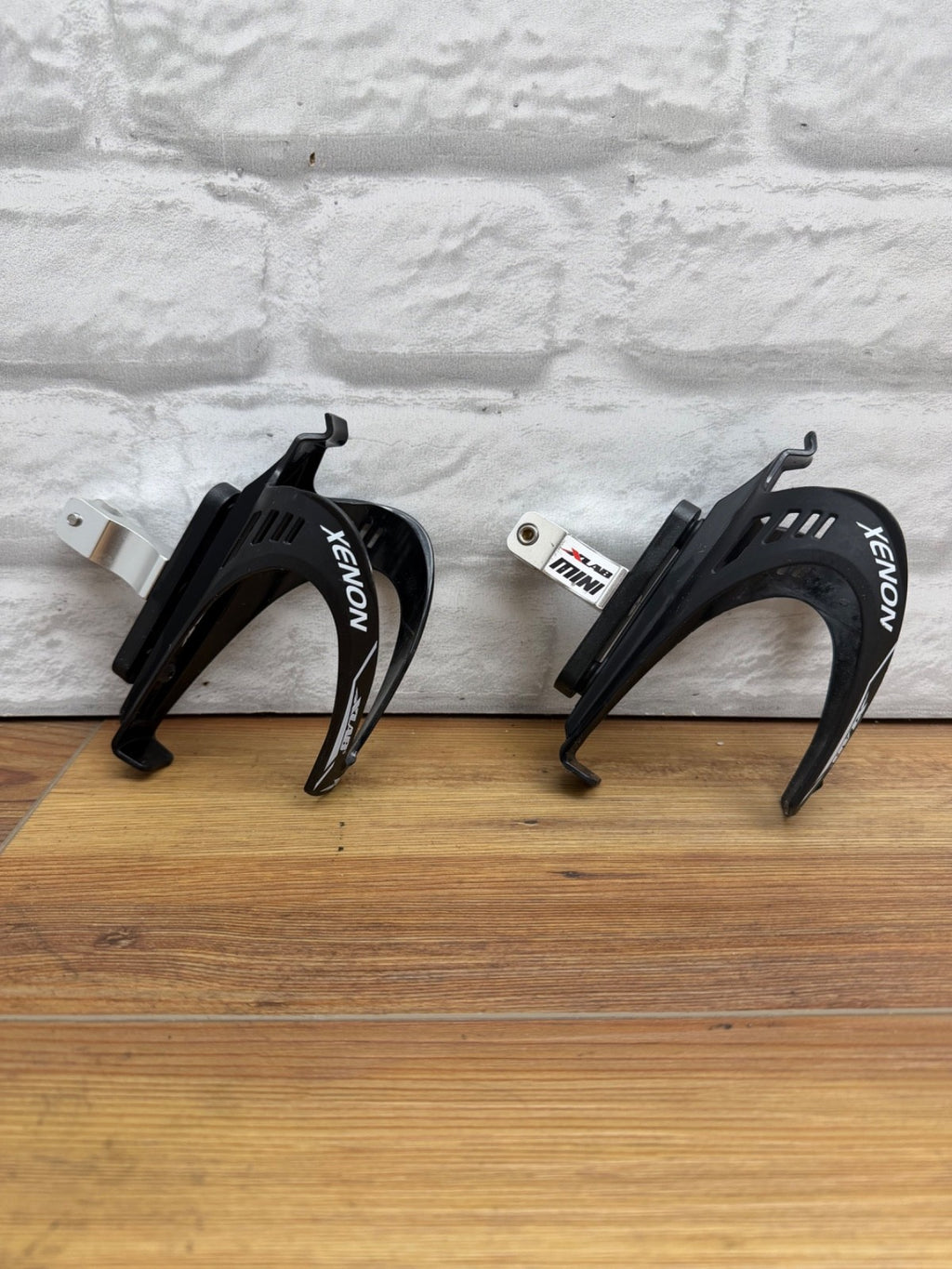 (2) XLab Mini Saddle Rail Attachment Mount & Xenon Water Bottle Cage Pair Aero